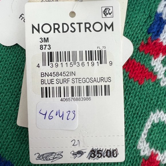 Tucker + Tate Babies Christmas sweater In Blue Surf Stegosaurus 3M NWT - Picture 6 of 7